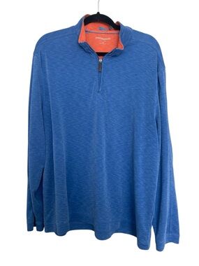 *** LISTING IS SOLD *** Johnston & Murphy Men's Blue Quarter-Zip Pullover